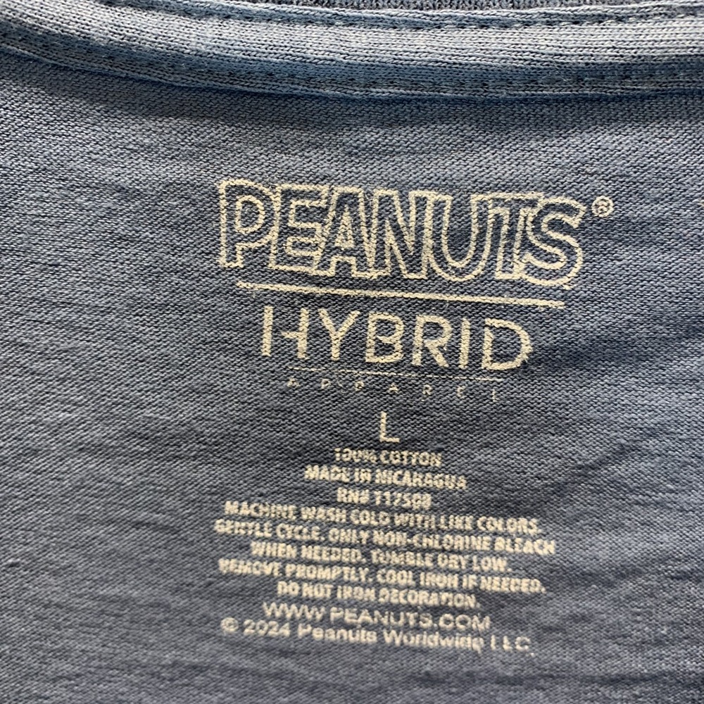 Peanuts Hybrid Men's T Shirt L Snoopy J Cool LIke That Graphic Print Tee Blue - Picture 5 of 9